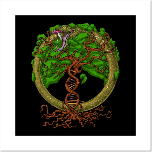 DNA Tree Of Life Ouroboros Wall Art by underheaven